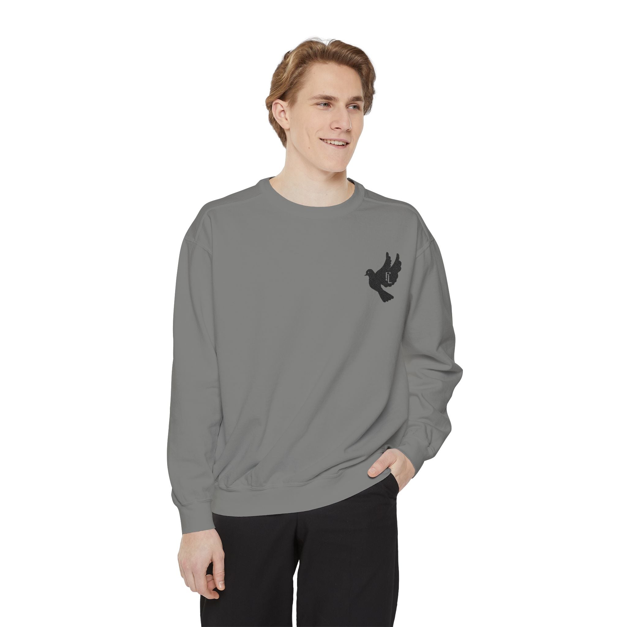 Black-F4L DOVE Garment-Dyed Sweaters [Embroidery]