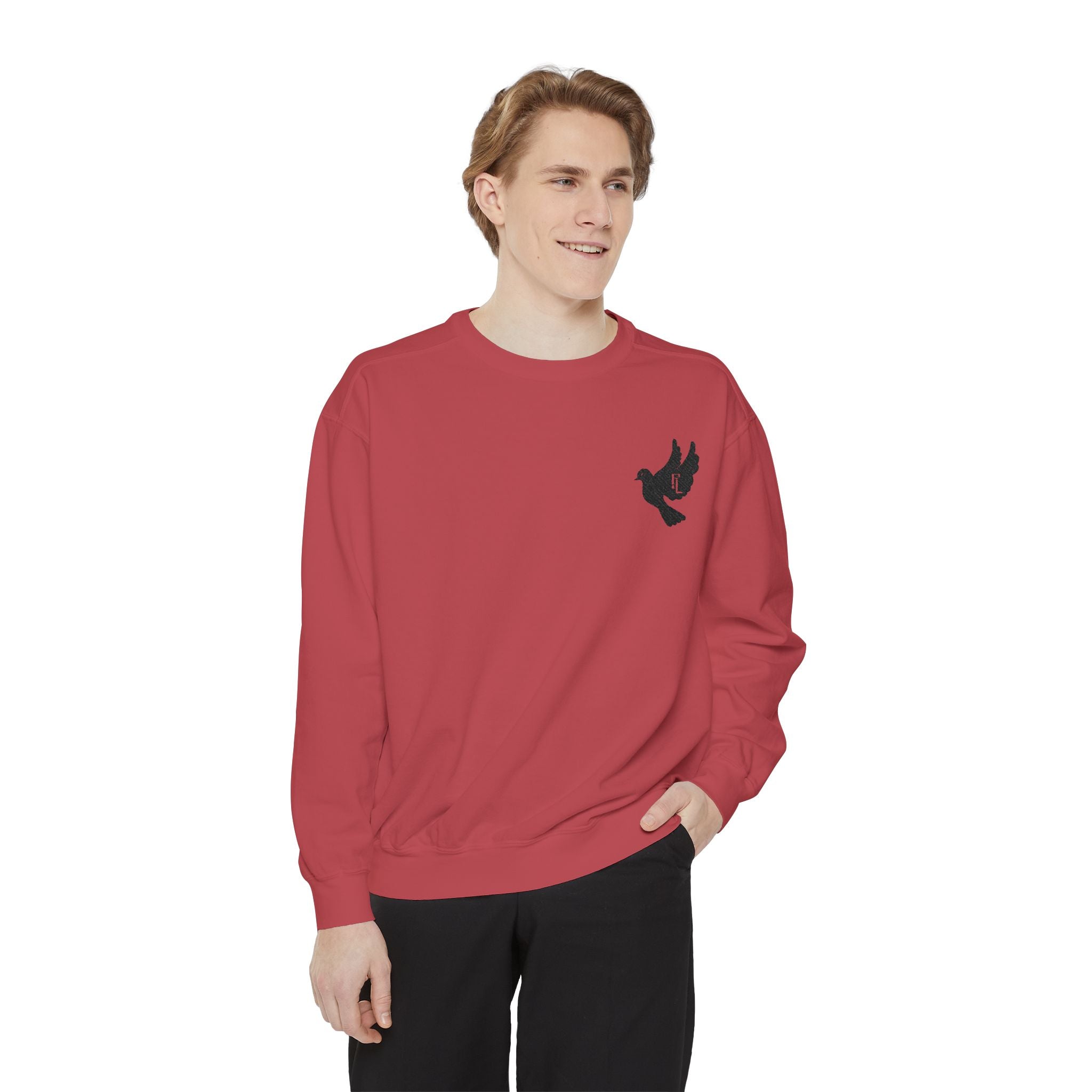 Black-F4L DOVE Garment-Dyed Sweaters [Embroidery]