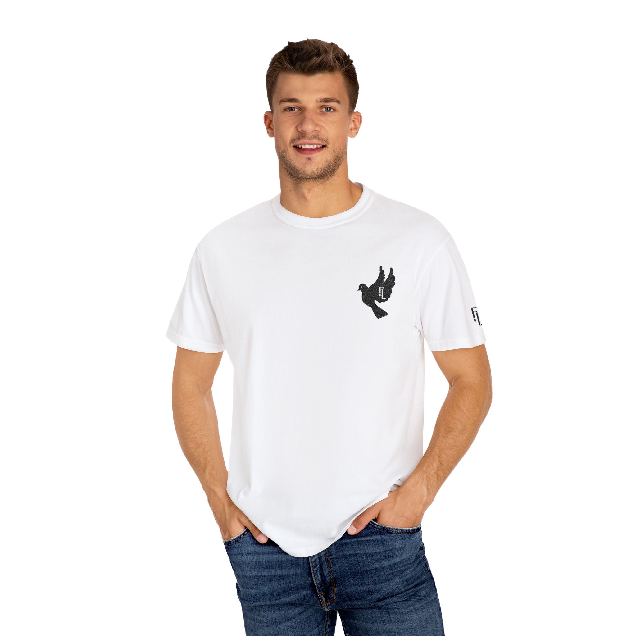 Black-F4L DOVE T-Shirts [Embroidery]