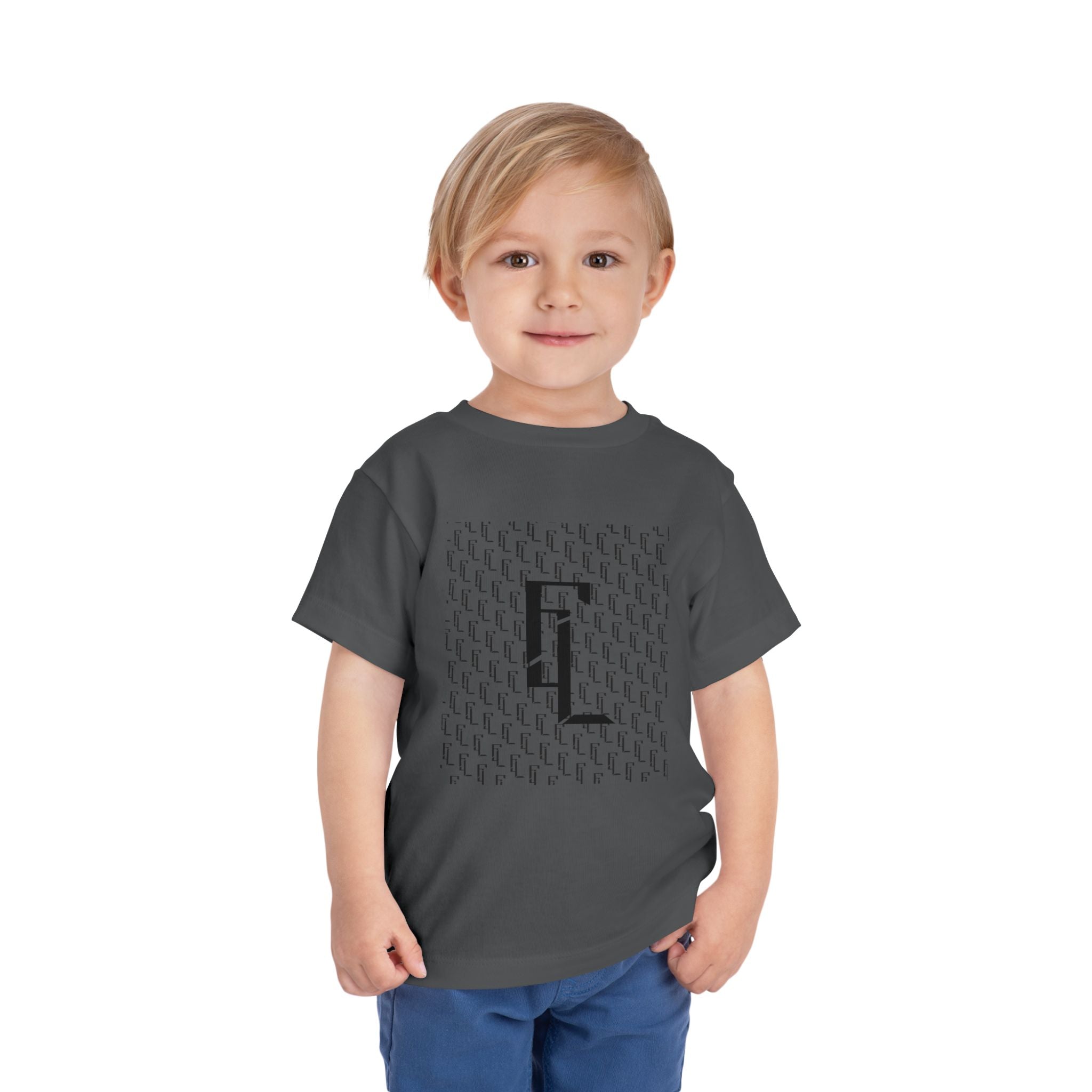 Black-F4L Toddler Short Sleeve Tee