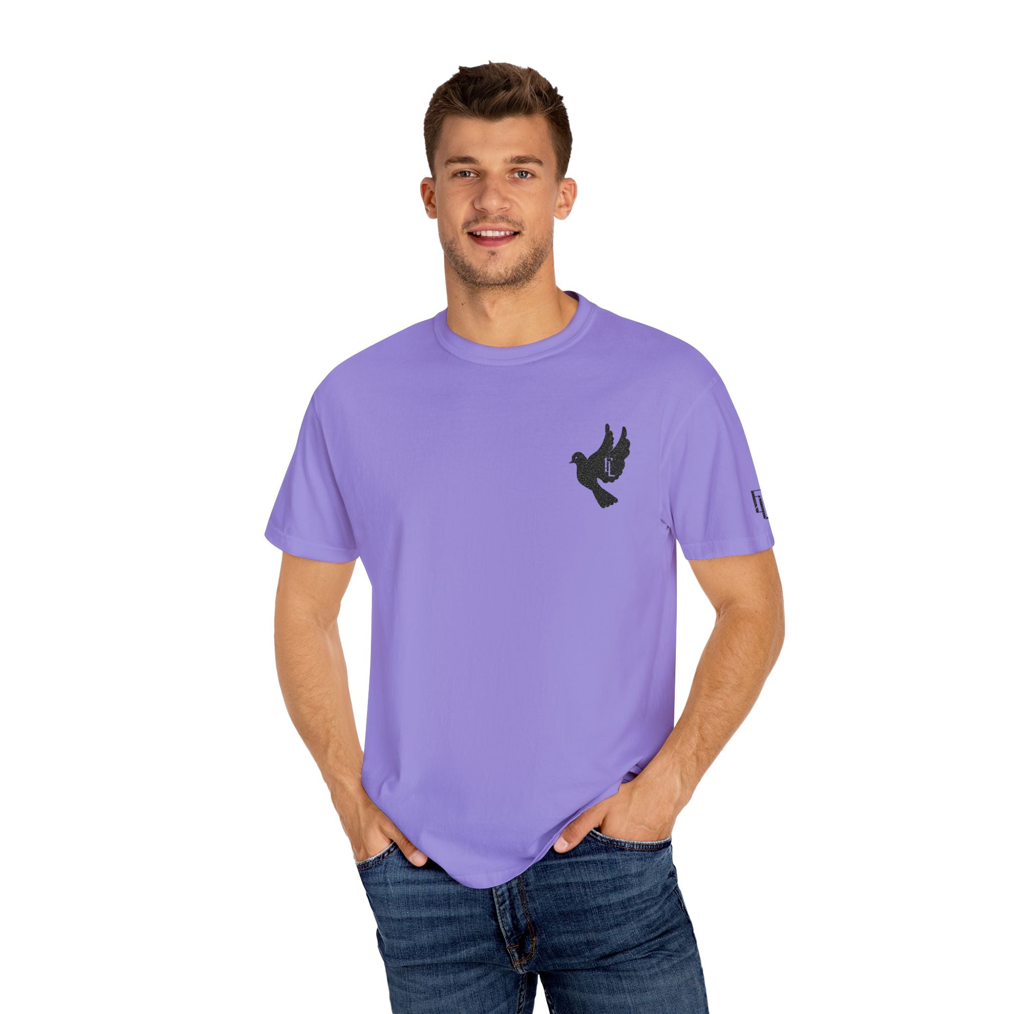 Black-F4L DOVE T-Shirts [Embroidery]