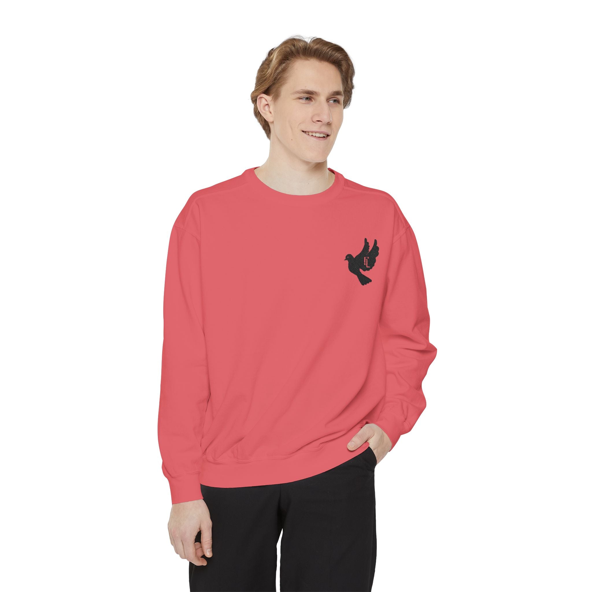 Black-F4L DOVE Garment-Dyed Sweaters [Embroidery]